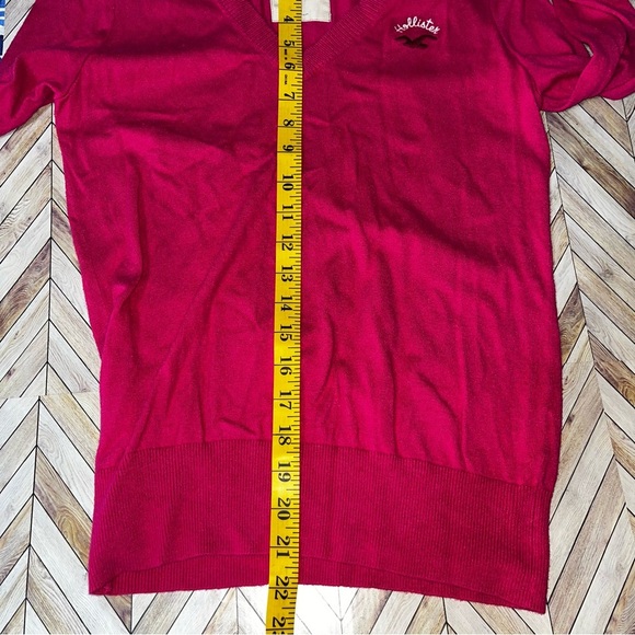 HOLLISTER V Neck Pink Y2K Sweater Casual Soft Sz Small - Picture 9 of 10